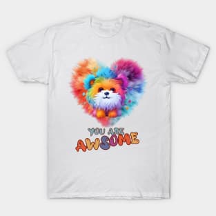 Fluffy: "You are awsome" collorful, cute, furry animals T-Shirt